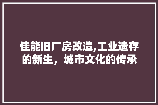 佳能旧厂房改造,工业遗存的新生，城市文化的传承