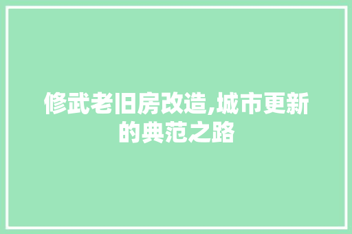 修武老旧房改造,城市更新的典范之路 隔断设计