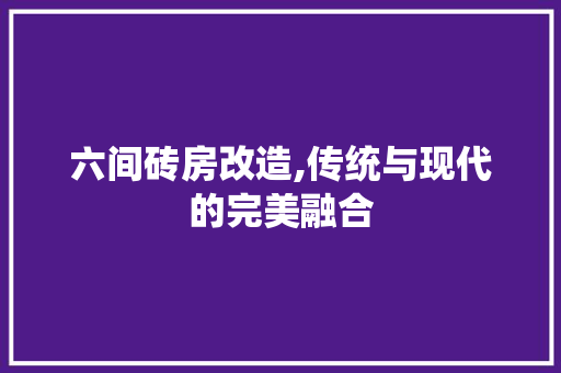 六间砖房改造,传统与现代的完美融合