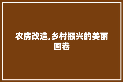 农房改造,乡村振兴的美丽画卷