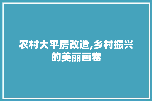 农村大平房改造,乡村振兴的美丽画卷