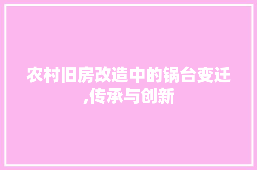 农村旧房改造中的锅台变迁,传承与创新