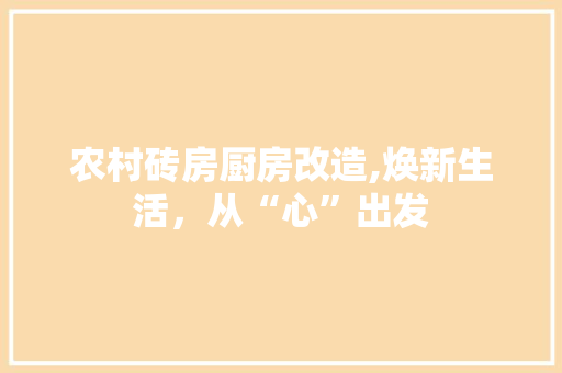 农村砖房厨房改造,焕新生活，从“心”出发
