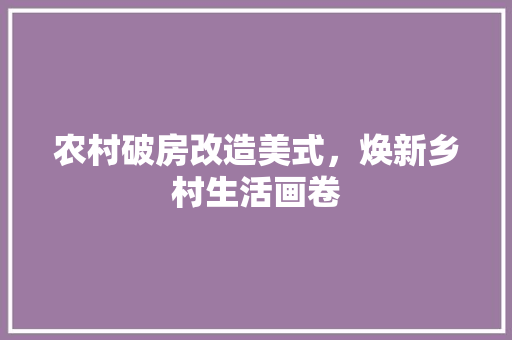 农村破房改造美式，焕新乡村生活画卷 建筑设计