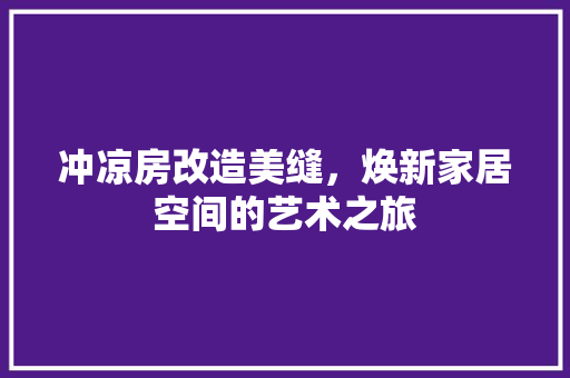 冲凉房改造美缝，焕新家居空间的艺术之旅 景观设计