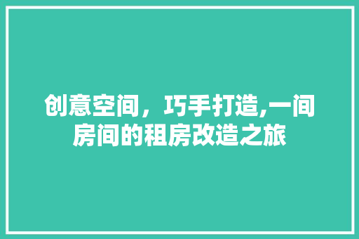 创意空间，巧手打造,一间房间的租房改造之旅 装修材料