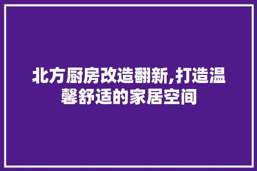 北方厨房改造翻新,打造温馨舒适的家居空间
