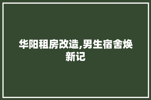 华阳租房改造,男生宿舍焕新记