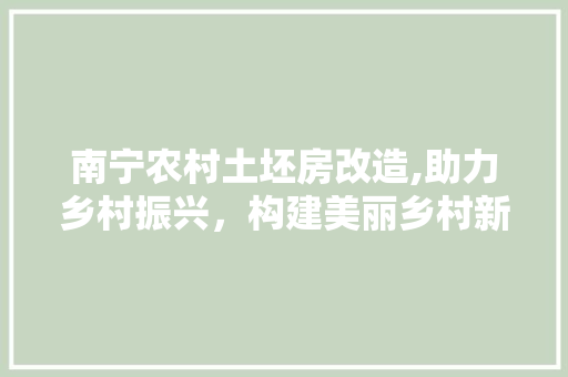 南宁农村土坯房改造,助力乡村振兴，构建美丽乡村新篇章 庭院装修