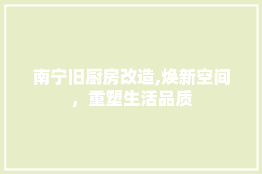 南宁旧厨房改造,焕新空间，重塑生活品质 隔断设计