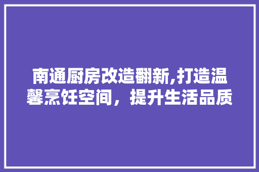 南通厨房改造翻新,打造温馨烹饪空间，提升生活品质 墙面装饰