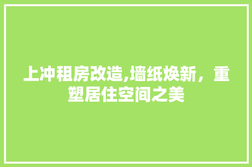 上冲租房改造,墙纸焕新，重塑居住空间之美