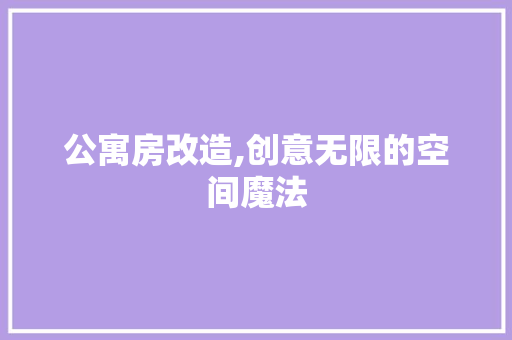 公寓房改造,创意无限的空间魔法