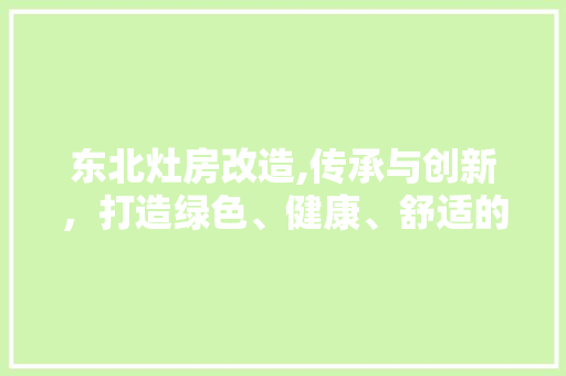 东北灶房改造,传承与创新，打造绿色、健康、舒适的现代厨房