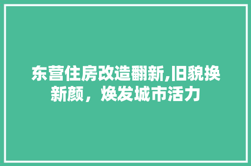 东营住房改造翻新,旧貌换新颜，焕发城市活力 门窗装修