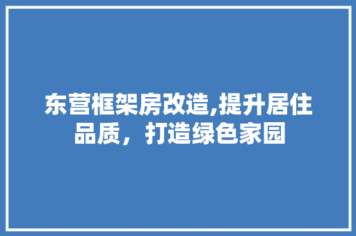东营框架房改造,提升居住品质，打造绿色家园