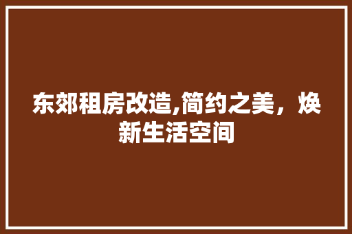 东郊租房改造,简约之美，焕新生活空间