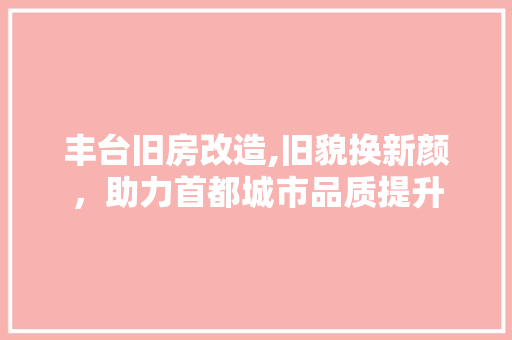 丰台旧房改造,旧貌换新颜，助力首都城市品质提升