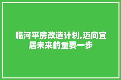 临河平房改造计划,迈向宜居未来的重要一步