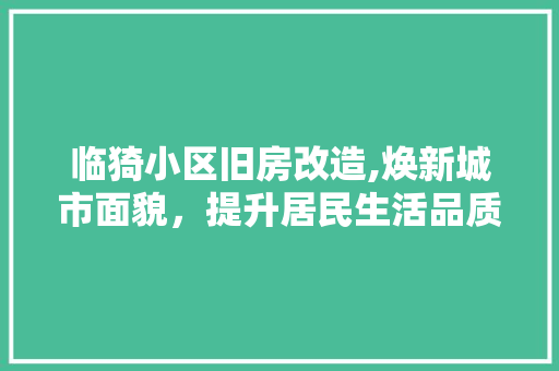 临猗小区旧房改造,焕新城市面貌,提升居民生活品质 装修材料 临猗小区旧房改造,焕新城市面貌,提升居民生活品质 装修材料