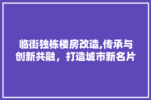 临街独栋楼房改造,传承与创新共融，打造城市新名片 景观设计