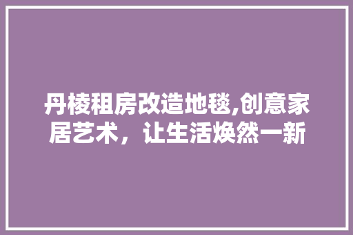 丹棱租房改造地毯,创意家居艺术，让生活焕然一新 墙面装饰
