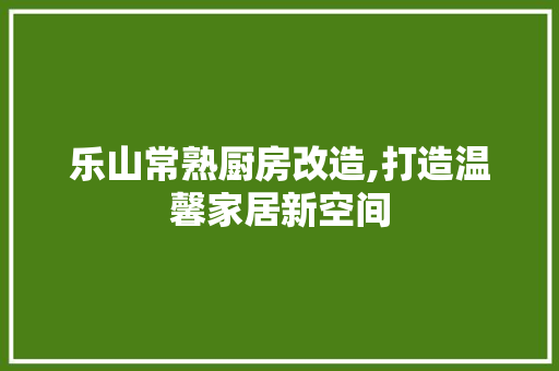 乐山常熟厨房改造,打造温馨家居新空间
