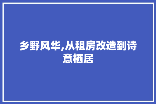 乡野风华,从租房改造到诗意栖居