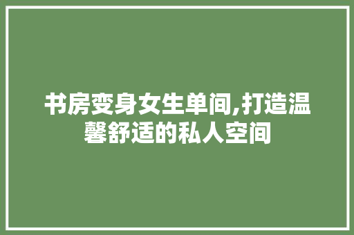 书房变身女生单间,打造温馨舒适的私人空间