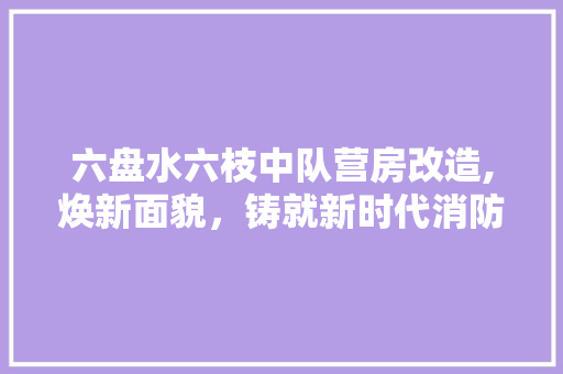 六盘水六枝中队营房改造,焕新面貌，铸就新时代消防铁军