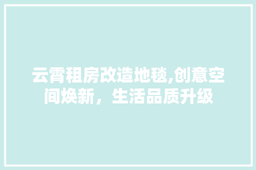 云霄租房改造地毯,创意空间焕新，生活品质升级