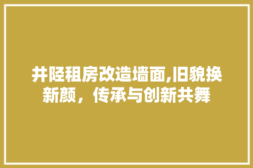 井陉租房改造墙面,旧貌换新颜，传承与创新共舞