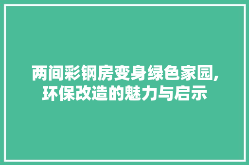 两间彩钢房变身绿色家园,环保改造的魅力与启示