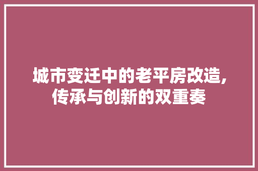 城市变迁中的老平房改造,传承与创新的双重奏 墙面装饰