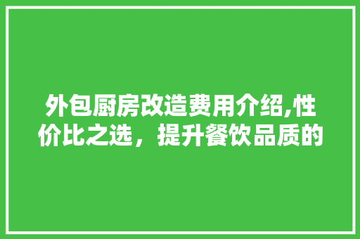 外包厨房改造费用介绍,性价比之选，提升餐饮品质的关键
