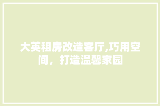 大英租房改造客厅,巧用空间，打造温馨家园 门窗装修