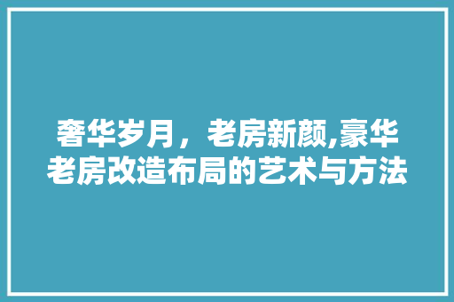 奢华岁月，老房新颜,豪华老房改造布局的艺术与方法
