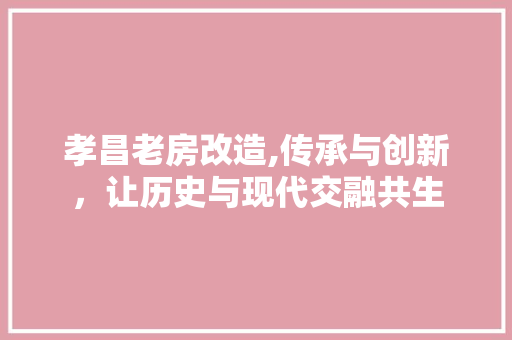 孝昌老房改造,传承与创新，让历史与现代交融共生 装修攻略