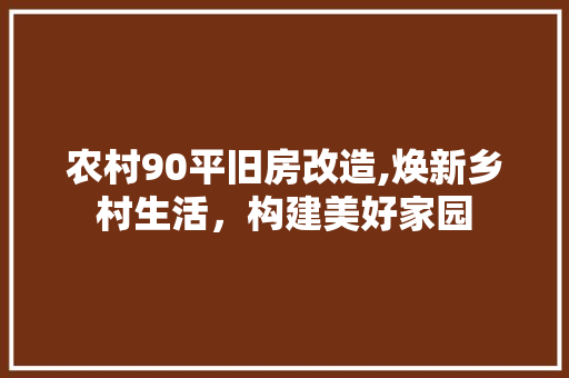 农村90平旧房改造,焕新乡村生活，构建美好家园