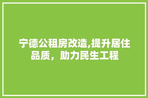 宁德公租房改造,提升居住品质，助力民生工程 景观设计