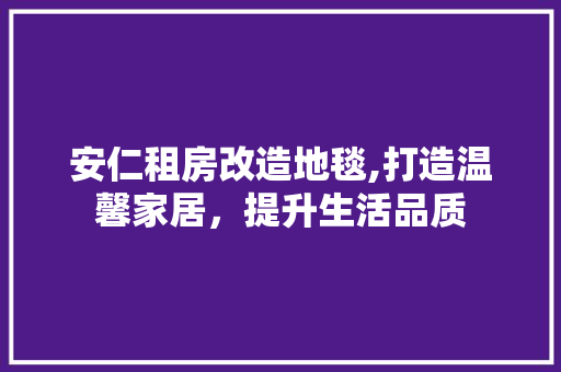 安仁租房改造地毯,打造温馨家居，提升生活品质