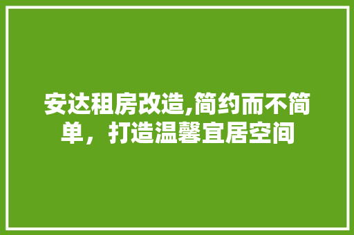 安达租房改造,简约而不简单，打造温馨宜居空间