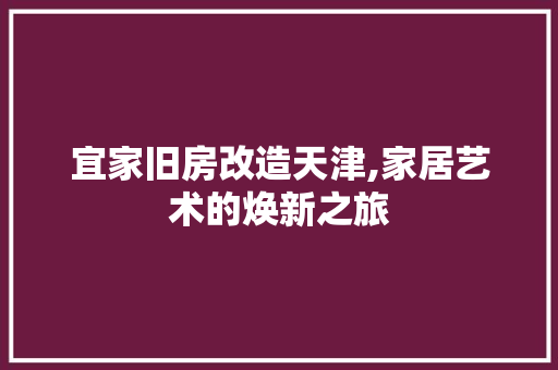 宜家旧房改造天津,家居艺术的焕新之旅 景观设计