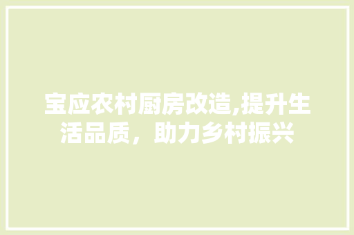 宝应农村厨房改造,提升生活品质，助力乡村振兴