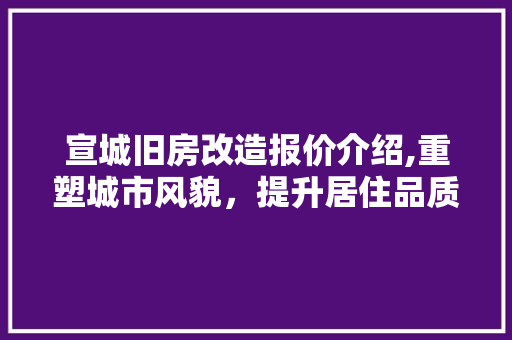 宣城旧房改造报价介绍,重塑城市风貌，提升居住品质