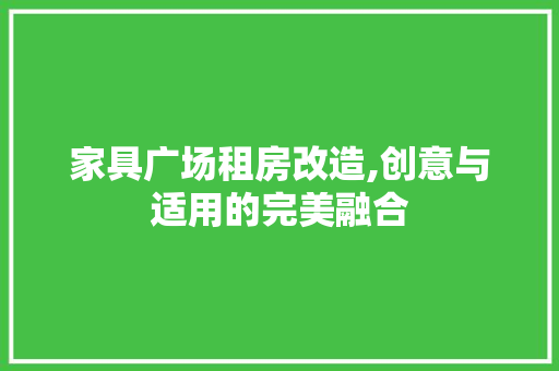 家具广场租房改造,创意与适用的完美融合 门窗装修