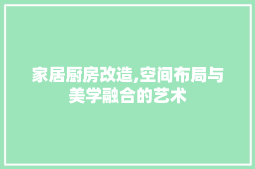 家居厨房改造,空间布局与美学融合的艺术