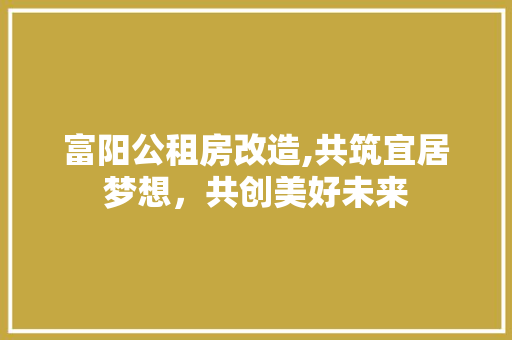 富阳公租房改造,共筑宜居梦想，共创美好未来