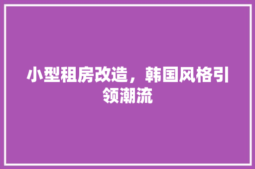 小型租房改造，韩国风格引领潮流