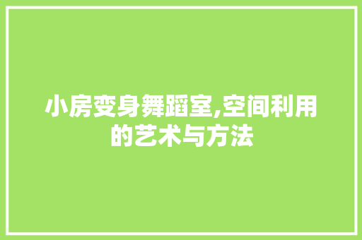 小房变身舞蹈室,空间利用的艺术与方法